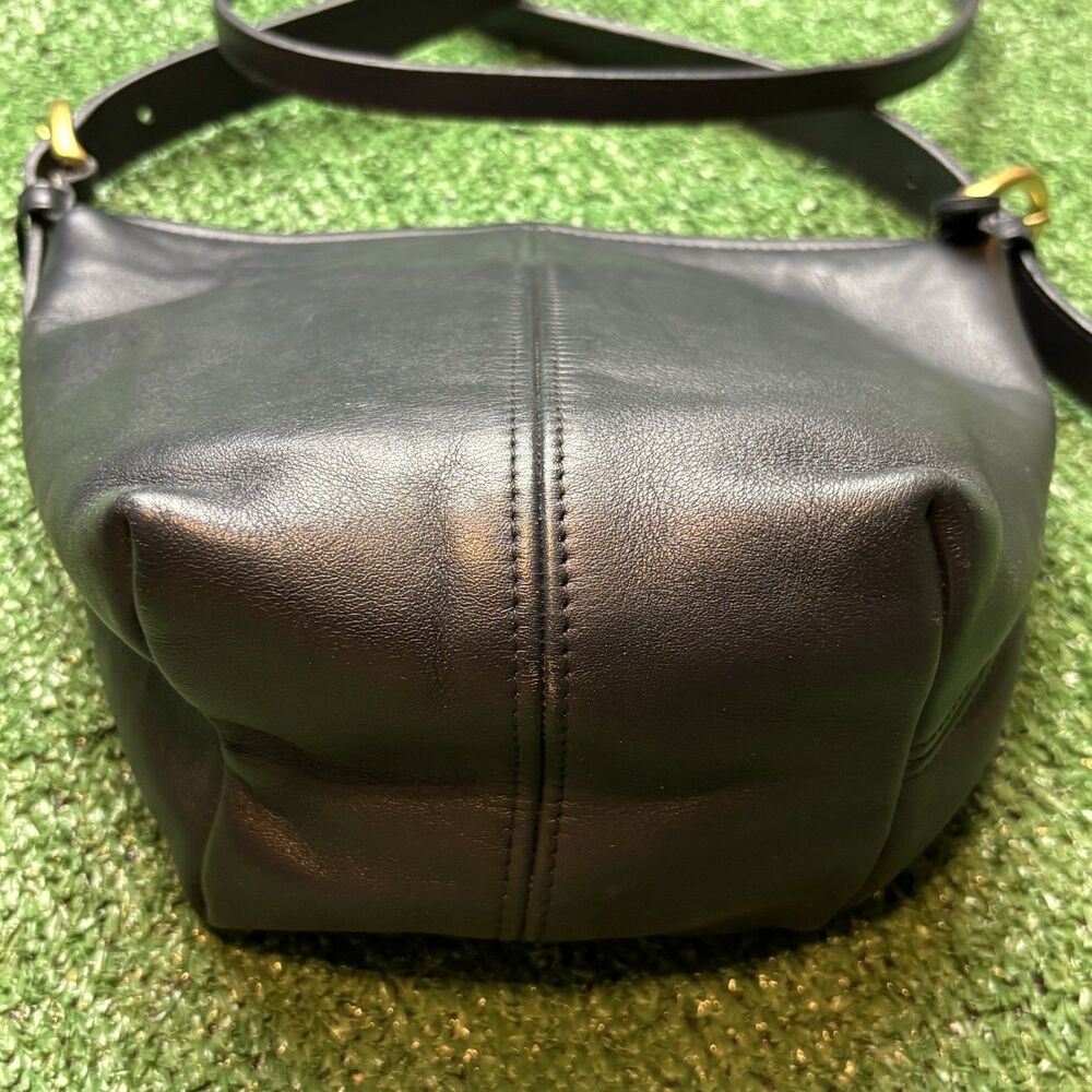 COACH Vintage Zip MacDougal Mini Bucket Sm Black/Navy Leather Crossbody Bag USA - Picture 3 of 11